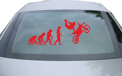 Produktbild von Indigos UG - Aufkleber Heckscheibe & Motorklappe DE7031 - rot - 600x252 mm - Evolution Motorrad - Auto Scheiben Fenster Heckklappe Tuning Racing JDM - Die cut