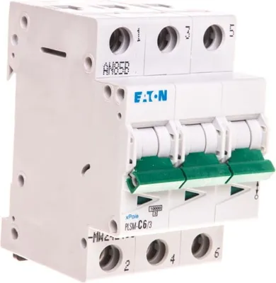 Imagen del producto de Interruptor automático 3P C 6A 10kA AC PLSM-C6/3-MW 242468