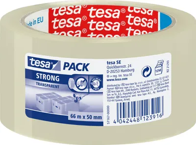 Zdjęcie produktu dla TESA Clear Strong, Polipropylen, Karton, 66 m, 50 mm, 1 szt.