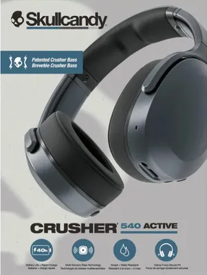 Produktbild von Skullcandy Crusher 540 Active, Verkabelt & Kabellos, Musik/Alltag, 20 - 20000 Hz, 312 g, Kopfhörer