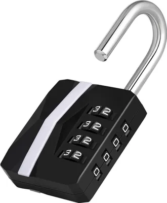 Produktbild von ZHEGE Zahlenschloss Vorhängeschloss Große Schwarze Zahlen Fitnessstudio Spind Schrank Wetterfest Nummernschloss Aussenbereich 1P 1 Stück