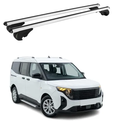 Image de Barres de toit Transversales pour Ford Tourneo Courier II 2023-2026 Gris 2x, Image générée par une IA