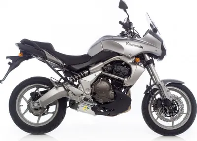 Image de Silencieux arrière LeoVince SLIP-ON UNDERBODY homologué, en acier inoxydable, avec embout en carbone pour Kawasaki ER-6N / F / Versys 650 i.e.