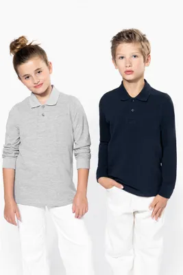 Produktbild von Kariban Polohemd mit langen Ärmeln für Kinder.