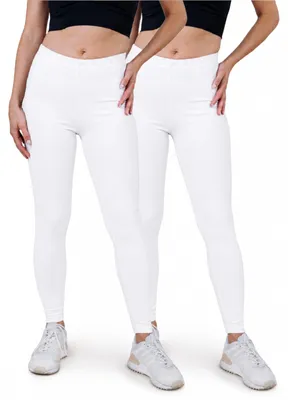 Produktbild von SES blickdichte Leggings Damen Baumwolle 2er Pack 36-38 Weiß