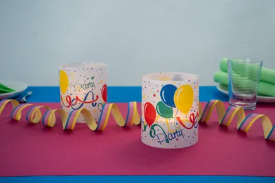 Produktbild von Windlicht Banderole für Kerzengläser Design Party - 12 Stück