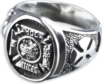 Produktbild von viva-adorno Gr. 65 (20,6 mm Ø) Herren Ring Freimaurer IN HOC SIGNO VINCES Totenkopf Siegelring 925 Sterlingsilber SR35,
