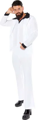 Produktbild von 70´s Disco Partyanzug für Herren weiß