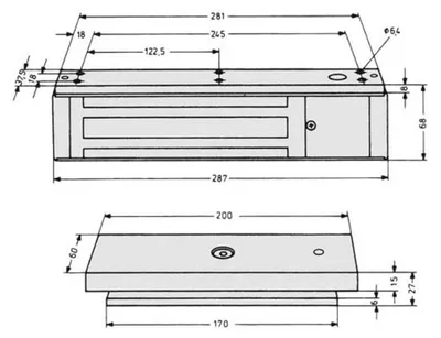 Produktbild von Assa Abloy effeff Flächenhaftmagnet kpl.mit Gegenplatte 828-44