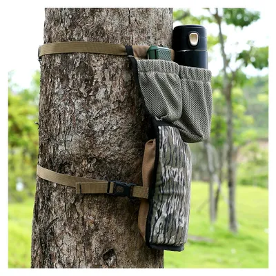 Produktbild von Kniekissen für die Satteljagd: Doppel-Knie-Baumpolster mit 3 praktischen Taschen und verstellbarem Baumgurt