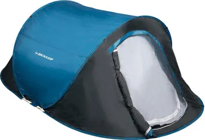 Obrázek produktu pro Dunlop 2 osoby Zelte Pop-up, Kuppelzelt Camping Outdoor Zelt, Blau/Grau, 255 x 155 x 95 cm