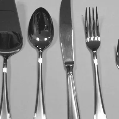 Messer-Set, 6-teilig, Edelstahl, Glasgriff, 10 cm