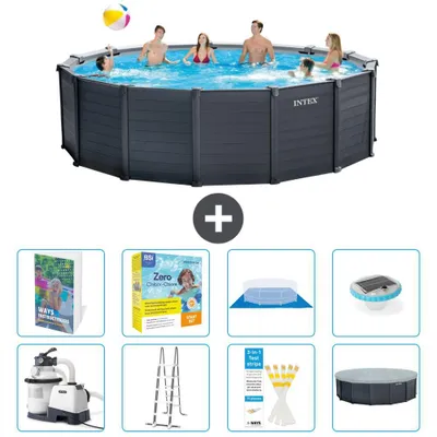 Produktbild von Graphite Panel Pool Rund - 478x124 cm - 9-teilig  S526