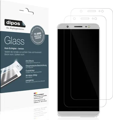 Produktbild von 2x Schutzfolie für Tecno Camon I - Anti-Shock 9H Folie dipos Glass Kunststoffglas