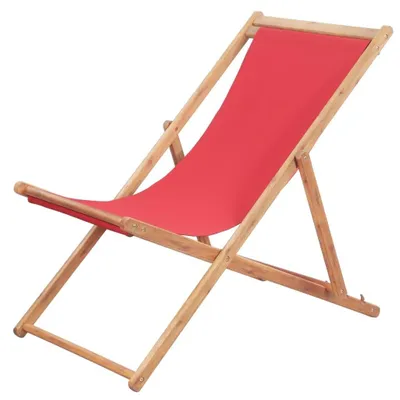 Produktbild von Klappbarer Strandstuhl mit Holzrahmen und Stoffsitz