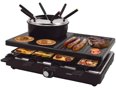 Produktbild von Syntrox Germany Raclette-Fondue 2-in-1 für 8 Personen, 1400 W, Flawil