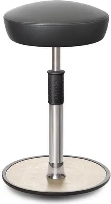 Produktbild von Sitz- Stehhocker Free Tall Hutsitz Boxmark Leder Grau chrom /cremeweiß.