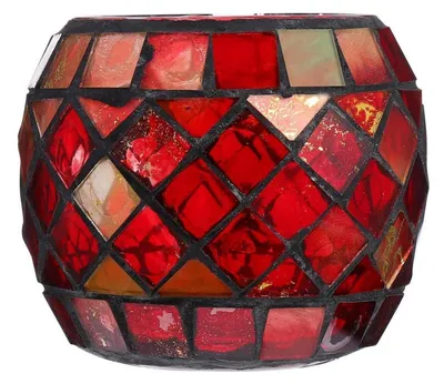 Produktbild von Kerzenhalter Mosaikglas 2 Stück Handgefertigt Warmes Licht für Zuhause und Anlässe 14 cm
