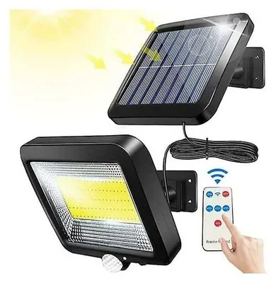 Produktbild von Solar-Außenleuchte mit Fernbedienung, wasserdichtem Bewegungsmelder und 100 leistungsstarken, wasserdichten IPX65-LEDs