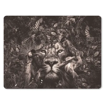 Produktbild von MuchoWow® Mauspad Mousepad Wilde Tiere - Afrika - Schwarz - Weiß 40x30 cm - Mousepads - Maus Mat - Pad - Mausunterlage - Anti Rutsch