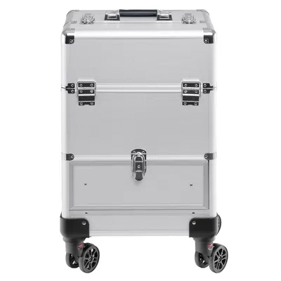 Produktbild von Kosmetikkoffer Silber Trolley 40L Schminkkoffer Aluminium Nageldesign Koffer