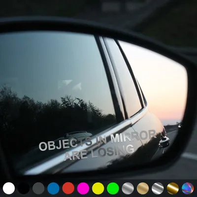 Produktbild von PantherPixel Objects In Mirror Aufkleber Rückspiegel Are Losing Sticker Auto Geschenkidee Farbe Chrom-Silber