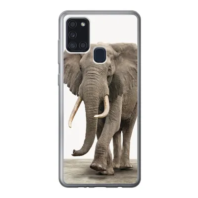 Produktbild von MuchoWow® Handyhülle Schutzhülle Hülle für Samsung Galaxy A21s Elefant - Kinder - Tiere - Mädchen Silikon Softcase Handy Hülle - Hartschale