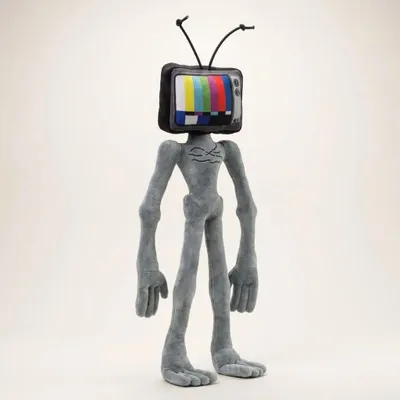 Produktbild von Sirenhead Plüsch Figur Kuscheltier Anime Horror Cartoon Stofftier Kinder Geschenk Schwarz Weiß Rot - Farbe: TV-Head