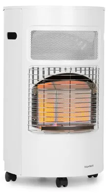 Produktbild von blumfeldt Bonaparte Gasheizung - Gasofen mit 3 Leistungsstufen 1600, 2600 und 4200 Watt, Katalytofen für Gasflaschentyp: 5kg bis 15kg, integrierter Piezozünder, Infrarot-Keramikbrenner, weiß