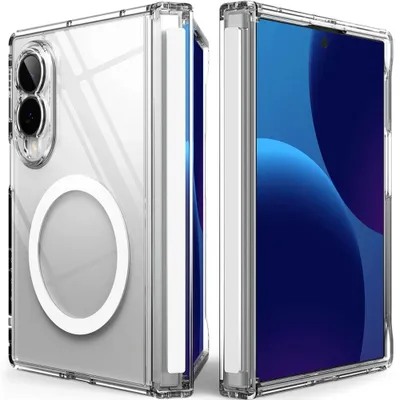 Produktbild von Handyhülle für Galaxy Z Fold8, Ringke Fusion Flap Magnetic mit MagSafe, Transparent-Weiß