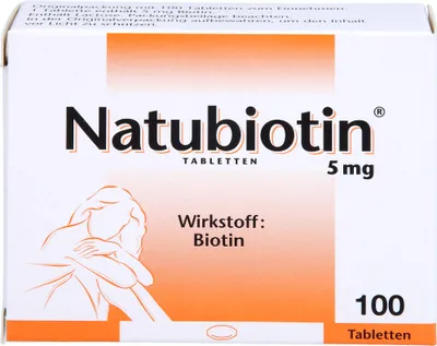 Obrázek produktu pro Natubiotin 5 mg tablety pro prevenci nedostatku biotinu, 100 tablet