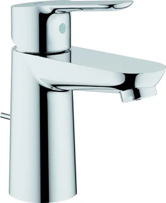 Produktbild von GROHE Einhand-Waschtischbatterie BauEdge, chrom, DN 15, 0.075 m Höhe, Zugstangen-Ablaufgarnitur (1 1/4\"), EcoJoy 5-7 l/min Mousseur, Schnell-Montage-System