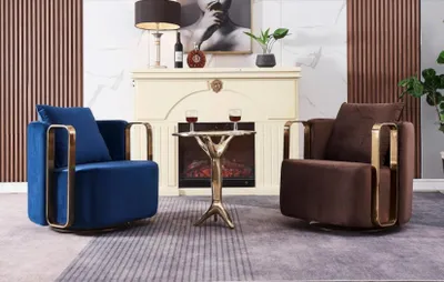 Produktbild von Runder Sessel Couch Möbel Edelstahl Rundsessel Wartezimmer Design Möbel