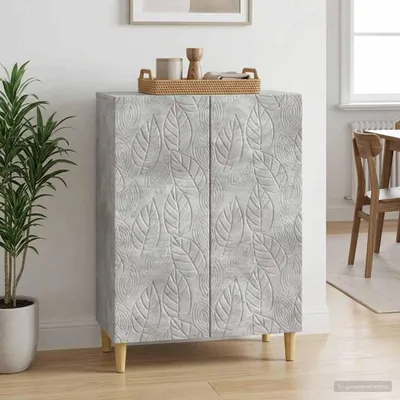 Zdjęcie produktu dla Komoda vidaXL w kolorze szarym betonowym, 66 x 34,5 x 90 cm, z materiału drewnopochodnego