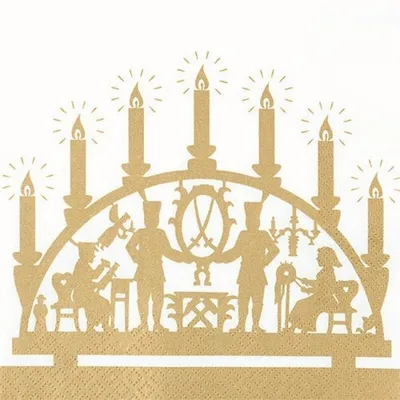 Produktbild von 20 Servietten Goldener Schwibbogen 33x33cm