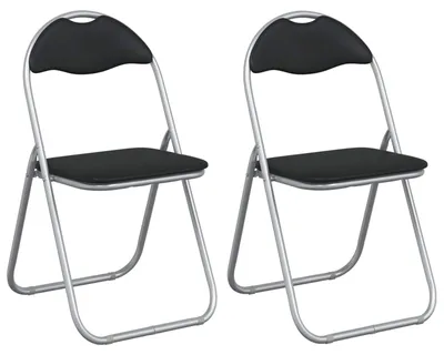 Produktbild von vidaXL Klappstuhl 2 Stück Schwarz und Grau 48 x 43,5 x 81 cm