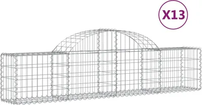 Image de vidaXL Gabions avec arc surélevé 13 pcs. 200x30x40/60 cm Fer galvanisé