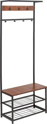 Imagen del producto de Estantería para zapatos con espacio para zapatos y almacenamiento de 3 niveles, color , 70,1 x 33 x 180,3 cm
