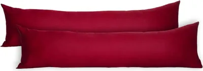 Produktbild von WOLTU 2er-Set Kissenbezug Kissenhülle 100% Baumwolle mit Reissverschluss Sofakissenbezug Dekokissenbezug, Bordeaux 40x145 cm