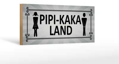 Produktbild von Holzschild Hinweis 27x10cm Pipi-Kaka Land Toilette