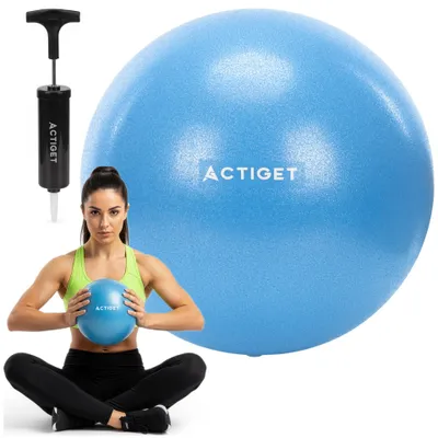 Produktbild von ACTIGET Pilatesbällen von 22 cm mit einer Gymnastikpumpe zum Training - Blau