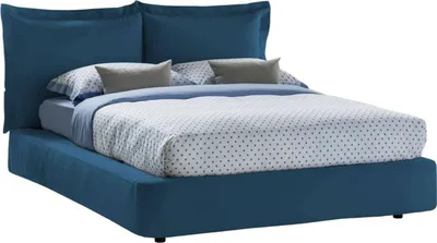 Produktbild von Doppelbett Dbonn, Containerbett mit Stoffbespannung, 100%  Italy, Frontöffnung, passend für Matratze 160x190 cm, Blau