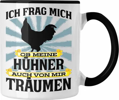 Produktbild von Trendation - Landwirt Spruch Geschenk Tasse Landwirtschaft Geschenke für Männer Traktor Spruch Kaffeetasse Hühner-Flüsterer Bauer (Schwarz)
