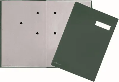 Produktbild von Unterschriftsmappe 20 Fächer Leinen grün Packung mit 10 Stück