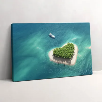 Produktbild von Herzinsel – Leinwandbild Wandbild – 60x40 cm – Leinwandbilder – Wandbilder – Schlafzimmer – Flur