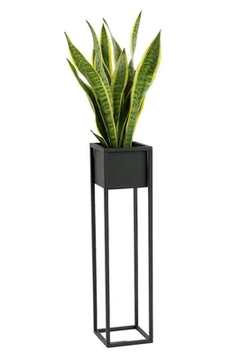 Produktbild von Jakpol Blumenständer, Modern Pflanzenständer für das Haus, Metall Ständer, Loft Box, Pulverbeschichtet, 90cm, Schwarz