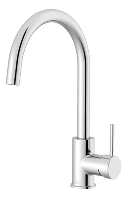 Produktbild von Lenz MANA Küchenarmatur Chrom Einhebelmischer mit C-Auslauf 130 mm, 370 mm Höhe, Keramikkartusche, für Durchlauferhitzer geeignet 46031002