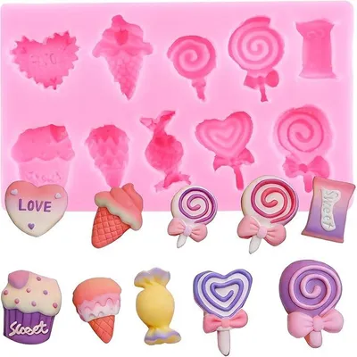 Zdjęcie produktu dla Forma Silikonowa Lody Lizaki Fondant Czekolada Dekor Cupcake