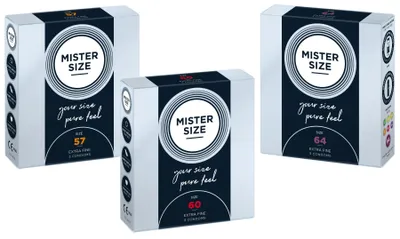 Produktbild von 9x Mister Size Kondome Probierset 57 / 60 / 64 mm - sehr große Kondome