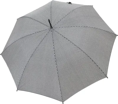 Produktbild von Regenschirm Stockschirm Damen Automatik Hahnentritt Pepita Schwarz Weiß